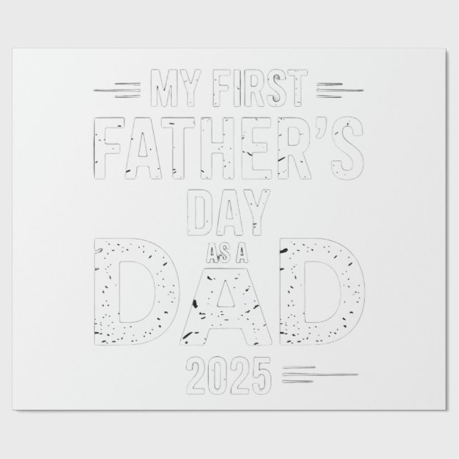 Mein erster Vater als Vater 2025 Geschenkpapier (Flach)