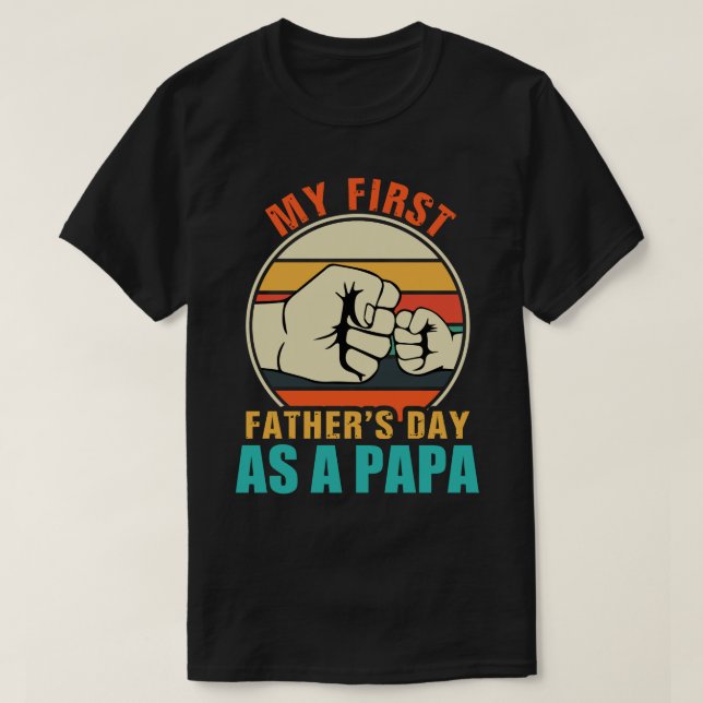 Mein erster Vatertag als PAPA Vintag T-Shirt (Design vorne)
