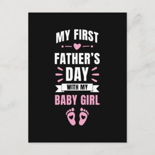Mein erster Vatertag Baby Neugeborenes Mädchen Feiertagspostkarte