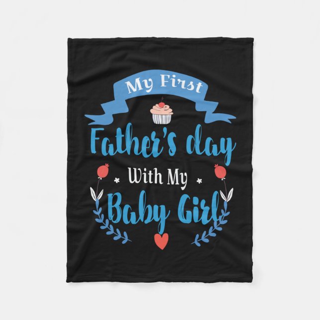 Mein erster Vatertag mit meinem kleinen Mädchen Fleecedecke (Vorderseite)