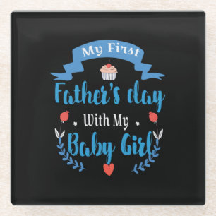 Mein erster Vatertag mit meinem kleinen Mädchen Glasuntersetzer