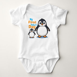 Mein erster Vatertag Süßer Pinguin Baby-Body Baby Strampler