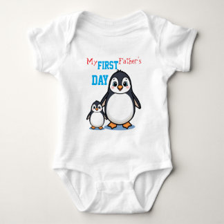 Mein erster Vatertag Süßer Pinguin Baby-Body Baby Strampler