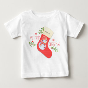 Mein erster Vintager Strumpf zu Weihnachten mit Sn Baby T-shirt