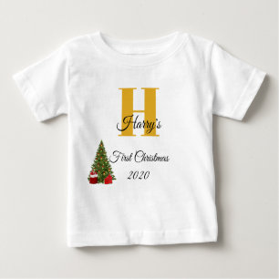 Mein erster Weihnachts-Gold-Weihnachtsbaum bearbei Baby T-shirt