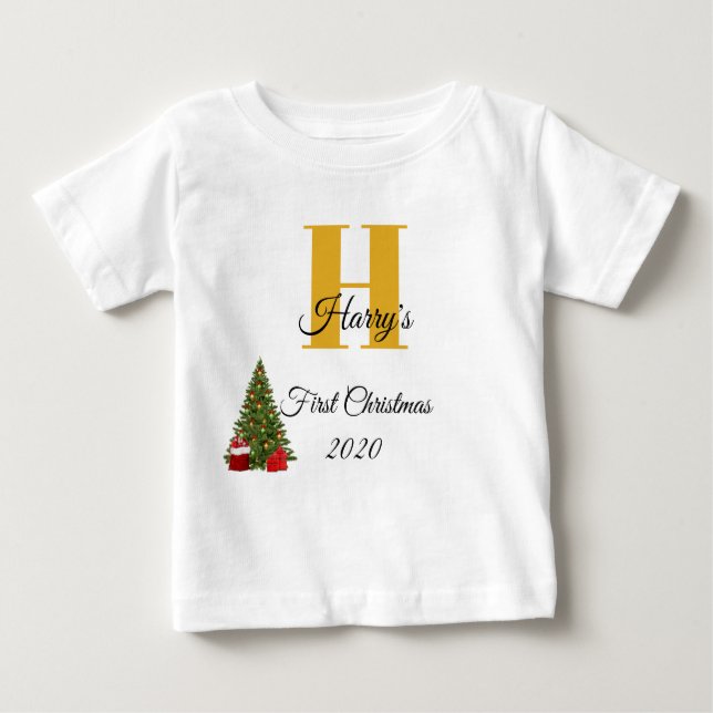 Mein erster Weihnachts-Gold-Weihnachtsbaum bearbei Baby T-shirt (Vorderseite)