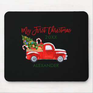 Mein erster Weihnachts-LKW Candy Canes Grün Rot Ba Mousepad