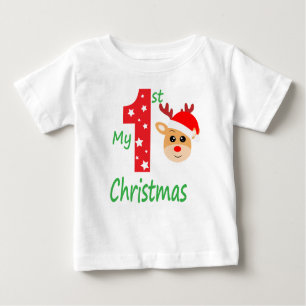 Mein erster Weihnachts-Niedlich-Moderner Rentier Baby T-shirt
