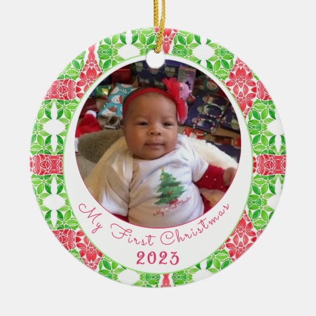 Mein erster Weihnachtsbaum Keramik Ornament (Vorne)