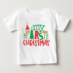 Mein erster Weihnachtsbaum Weihnachtsmannmütze Rot Baby T-shirt