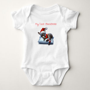 Mein erster WeihnachtsDonkey Baby Strampler