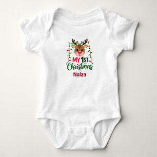 Mein erster Weihnachtskarosserieanzug Baby Strampler