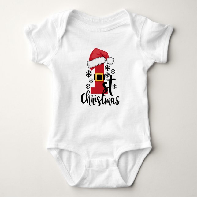 Mein erster Weihnachtskinderanzug Baby Strampler (Vorderseite)