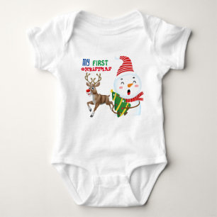 Mein erster Weihnachtskinderanzug Baby Strampler