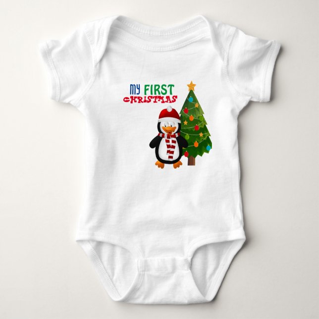 Mein erster Weihnachtskinderanzug Baby Strampler (Vorderseite)