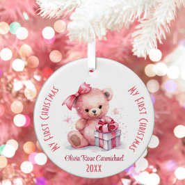 Mein erster Weihnachtsmädchen Individuelle Name Pi Keramik Ornament