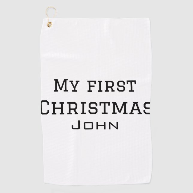 Mein erster Weihnachtsnamen männlichen Text simuli Golfhandtuch (Vorderseite)