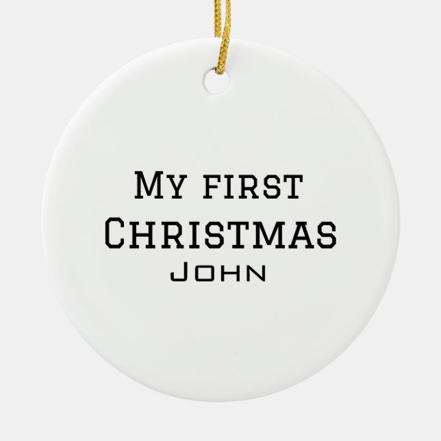 Mein erster Weihnachtsnamen männlichen Text simuli Keramik Ornament (Vorne)