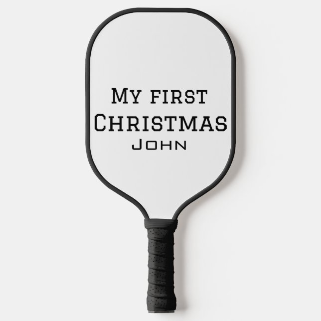 Mein erster Weihnachtsnamen männlichen Text simuli Pickleball Schläger (Vorderseite)