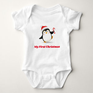Mein erster Weihnachtspenguin Baby Strampler