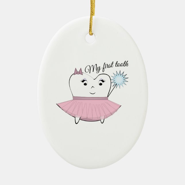 Mein erster Zahn Keramik Ornament (Vorne)