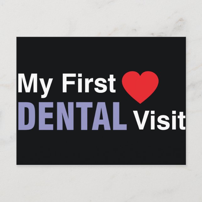 Mein erster Zahnarztbesuch Postkarte (Vorderseite)