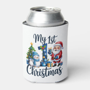 Mein erstes 1. Weihnachten Blau Baby Junge Xmas Sc Dosenkühler
