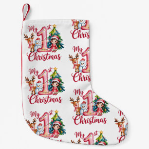 Mein erstes 1. Weihnachten Rosa Baby Mädchen Xmas  Kleiner Weihnachtsstrumpf