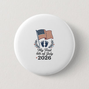 Mein erstes 4. Juli 2026 Baby Vintage Patriotische Button