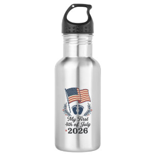 Mein erstes 4. Juli 2026 Baby Vintage Patriotische Edelstahlflasche