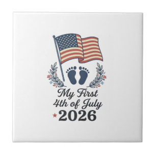 Mein erstes 4. Juli 2026 Baby Vintage Patriotische Fliese