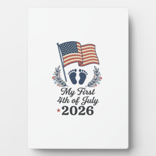 Mein erstes 4. Juli 2026 Baby Vintage Patriotische Fotoplatte