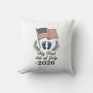 Mein erstes 4. Juli 2026 Baby Vintage Patriotische Kissen