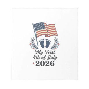 Mein erstes 4. Juli 2026 Baby Vintage Patriotische Notizblock