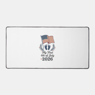 Mein erstes 4. Juli 2026 Baby Vintage Patriotische Schreibtischunterlage