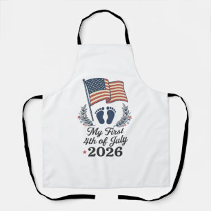 Mein erstes 4. Juli 2026 Baby Vintage Patriotische Schürze