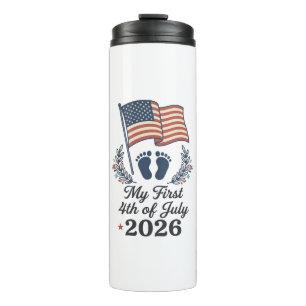 Mein erstes 4. Juli 2026 Baby Vintage Patriotische Thermosbecher