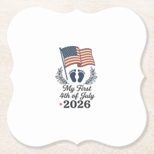Mein erstes 4. Juli 2026 Baby Vintage Patriotische Untersetzer