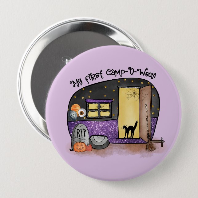 Mein erstes Camp-O-Ween | Halloween-Camping Button (Vorne & Hinten)