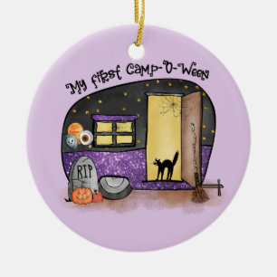 Mein erstes Camp-O-Ween   Halloween-Camping Keramik Ornament