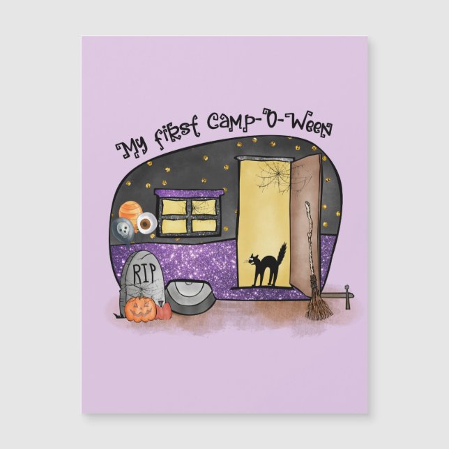 Mein erstes Camp-O-Ween | Halloween-Camping Magnetkarte (Vorderseite)