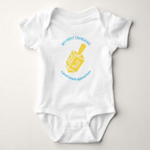 "Mein erstes Chanukah" blauer Text Baby Strampler