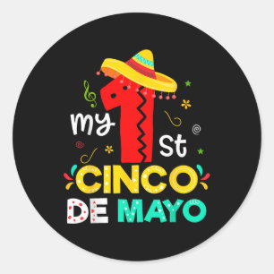 Mein erstes Cinco De Mayo Fiesta Baby Boys Girls Runder Aufkleber