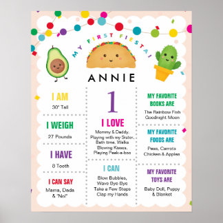 Mein erstes Fiesta Geburtstagskind 1 Jahr alt Unte Poster