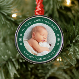 Mein erstes Foto für Personalisiertes Baby zu Weih Ornament Aus Metall