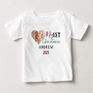 Mein erstes Foto für Weihnachten personifizieren Baby T-shirt