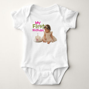 Mein erstes Geburtstags-Babymädchen-Body mit Kuche Baby Strampler
