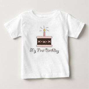 Mein erstes Geburtstags-Kuchen-langes Baby T-shirt