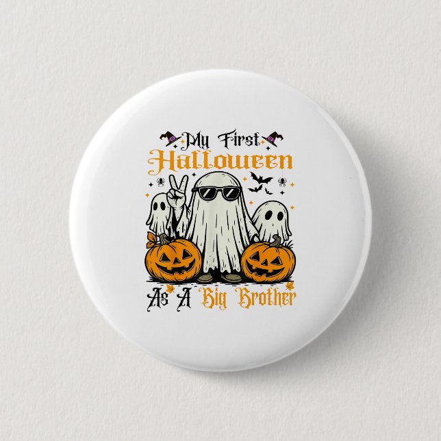 Mein erstes Halloween als großer Bruder Ghost Pump Button (Vorderseite)