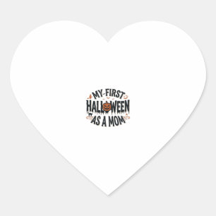 Mein erstes Halloween als Mama Vintage-Halloween-D Herz-Aufkleber